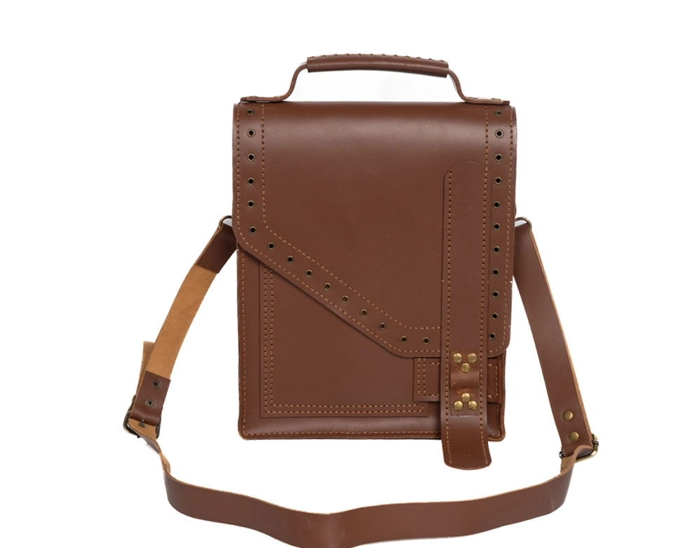 POSTACI MODEL EL YAPIMI HAKİKİ DERİ OMUZ ÇANTASI