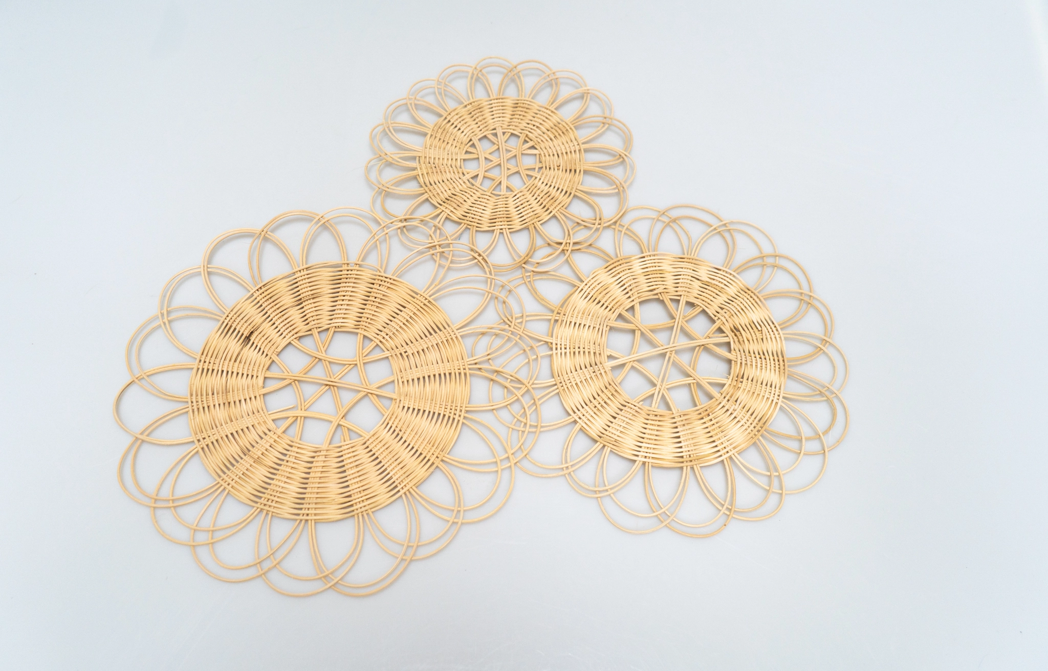 Rattan Üçlü El Yapımı Duvar Süsü