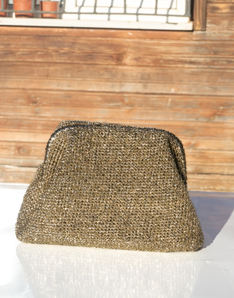 Simli Burslu Clutch Portföy El Çantası - Görsel 2