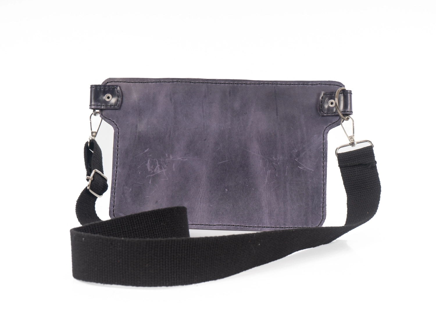 SİYAH-GRİ KAMUFLAJ DESENLİ HAKİKİ DERİ BEL ÇANTASI - Görsel 2