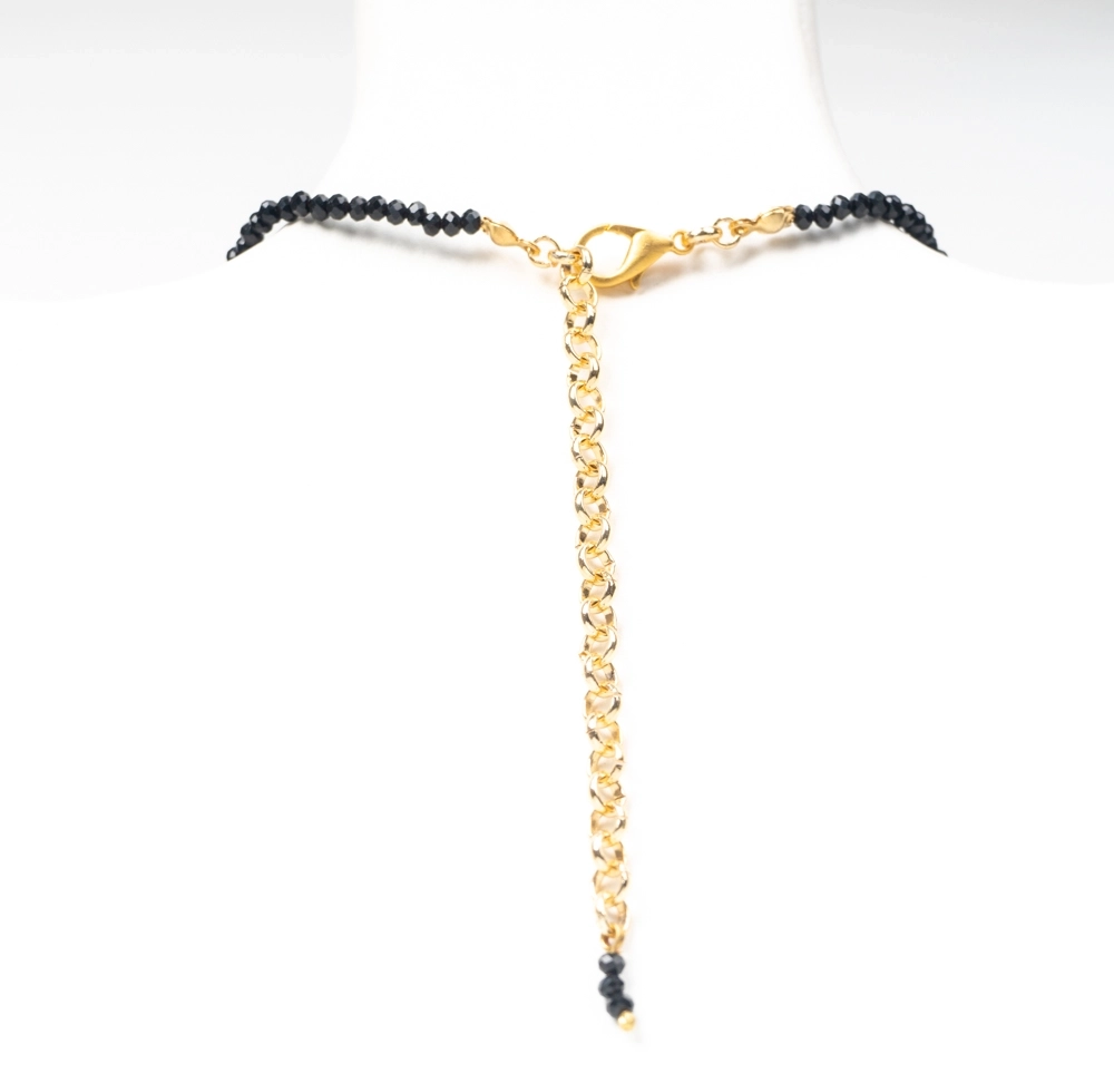 Siyah Kristal Boncuk Kolye - Görsel 3