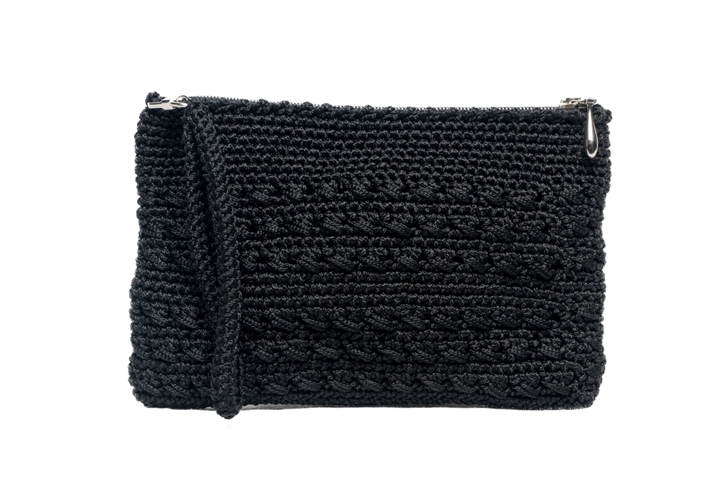 Siyah Portföy Makrome Çanta