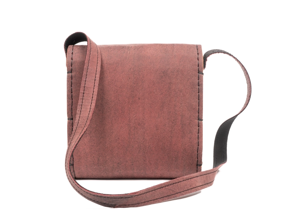 Yanları Masif Ahşaptan Hakiki Deri El Yapımı Omuz Çantası - Görsel 3