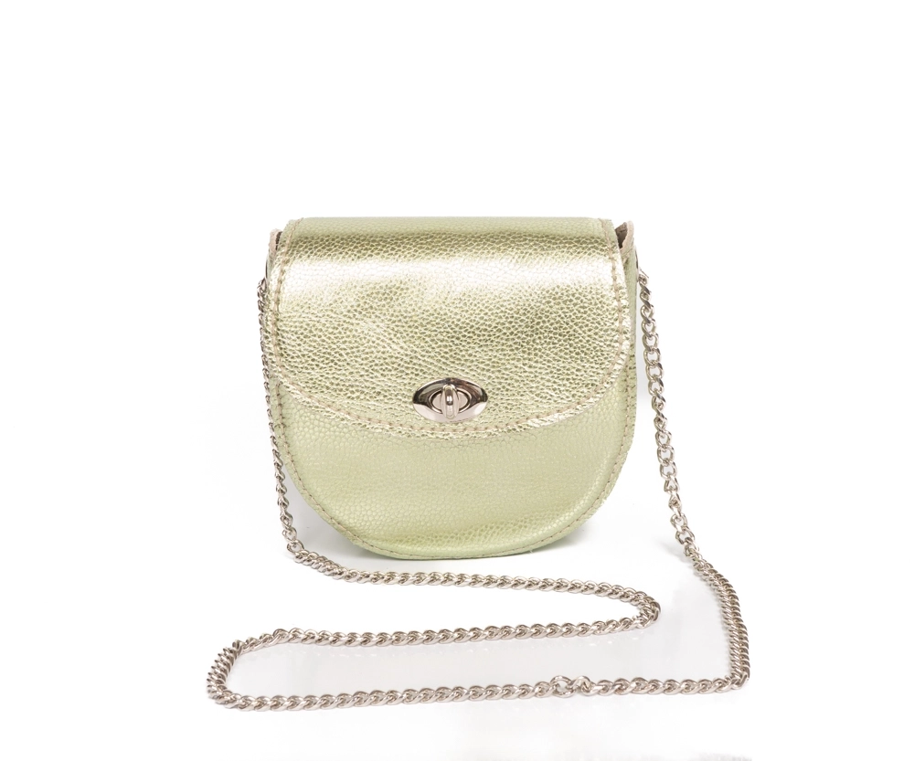 ZİNCİR ASKILI, METAL TOKALI HAKİKİ DERİ OMUZ ÇANTASI