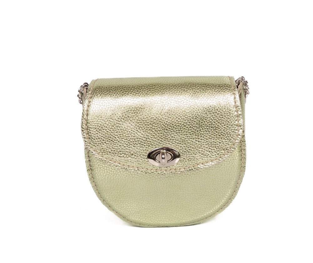 ZİNCİR ASKILI, METAL TOKALI HAKİKİ DERİ OMUZ ÇANTASI - Görsel 2